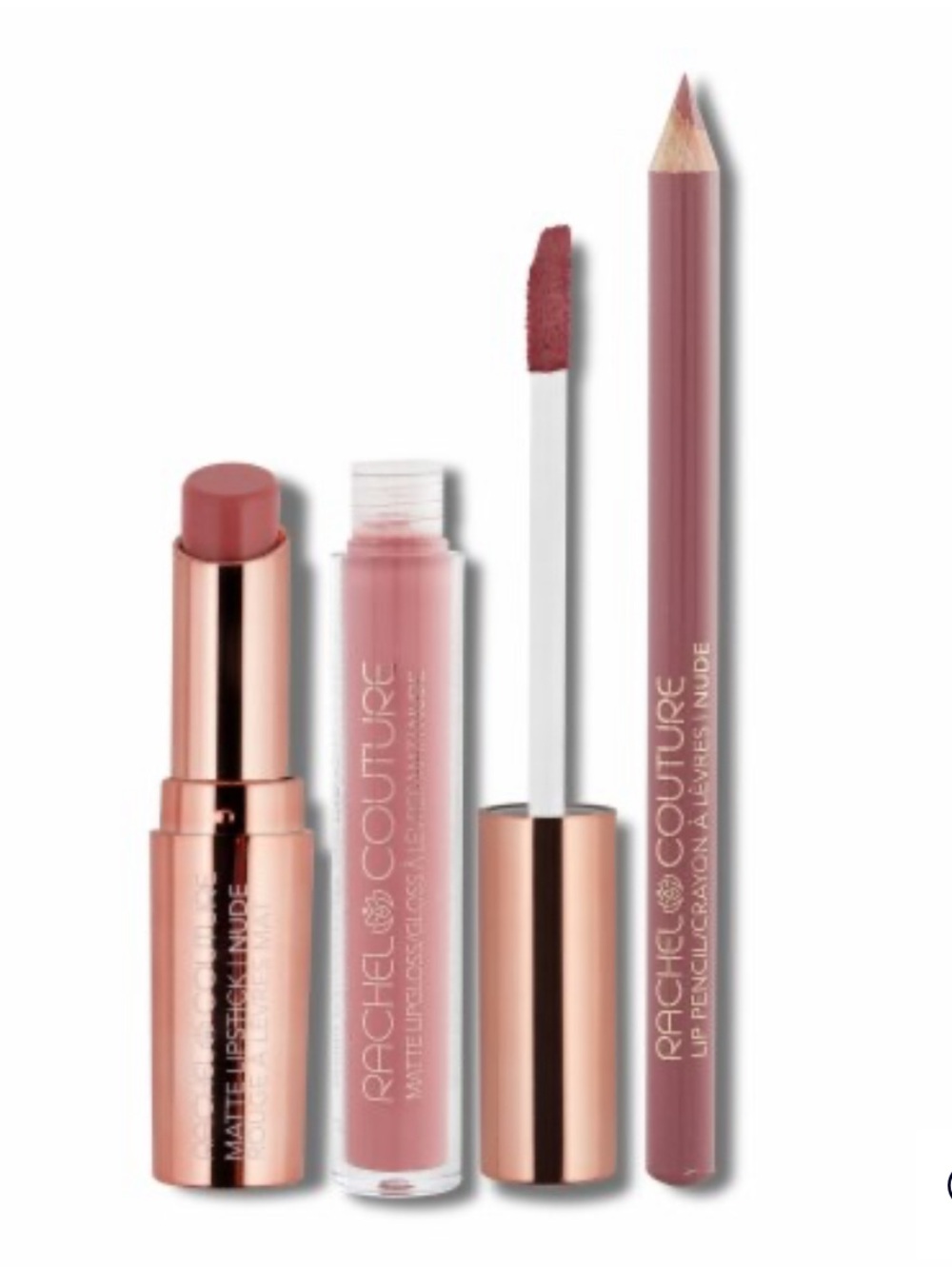 Rachel Couture COMPLETE LIP KIT in Nude 3.7g/1.2g/3.6g BRAND NEW/SEALED